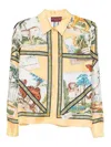 Gucci Bicolor Silk Pattern Shirt In Yellow