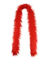 Gucci Vibrant Long Faux Fur Scarf With Plush Texture In Red