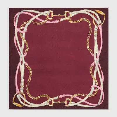 Gucci Printed Gg Silk Jacquard Carré In Multi