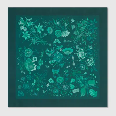 Gucci Printed Flora Silk Twill Carré In Multi