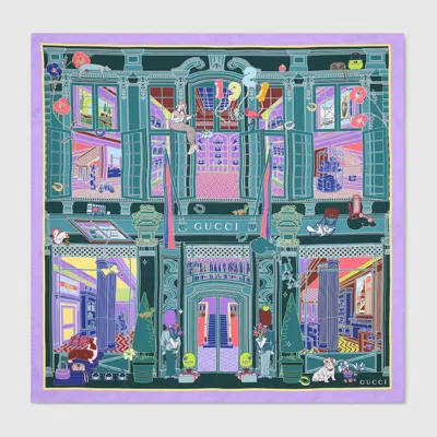 Gucci Printed Silk Twill Carré In Multi