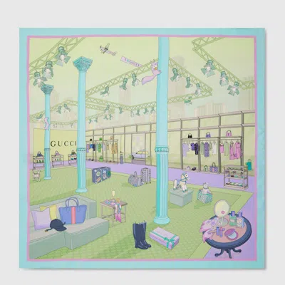 Gucci Printed Silk Twill Carré In Multi