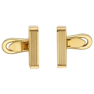 Pre-owned Gucci Vintage 18k Gold Bar Cufflinks, Italy, Circa 1970, 5.2g In Multi