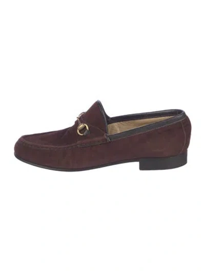 Pre-owned Gucci Vintage 1955 Horsebit Accent Loafers In Brown