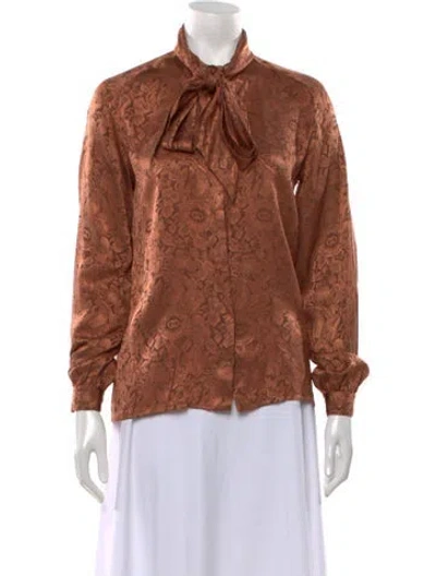 Pre-owned Gucci Vintage 1970's Blouse In Brown