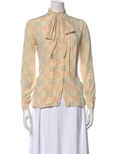 Pre-owned Gucci Vintage 1970's Blouse In Neutrals