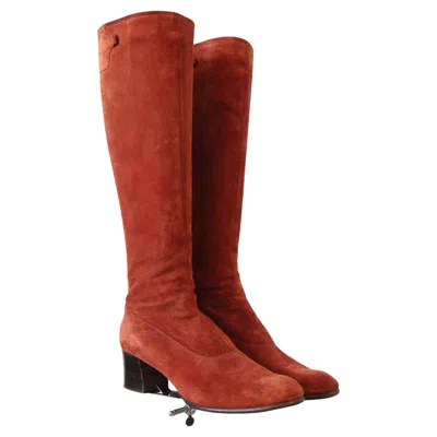 Pre-owned Gucci Vintage 1970's  Suede Boots Vintage  Boots Leather Uk 5.5 Eu 38 Us 7.5 In Red