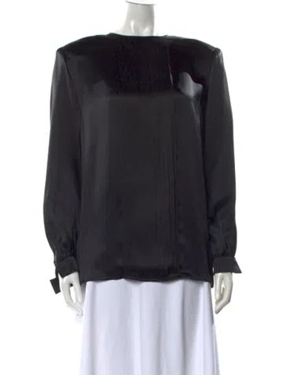 Pre-owned Gucci Vintage 1980's Blouse In Black
