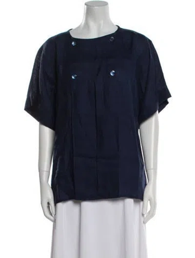 Pre-owned Gucci Vintage 1980's Blouse In Blue
