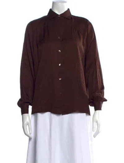 Pre-owned Gucci Vintage 1980's Blouse In Brown