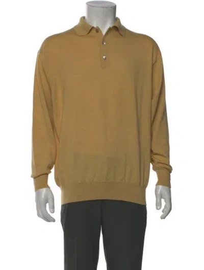 Pre-owned Gucci Vintage 1990's Polo Sweater In Yellow