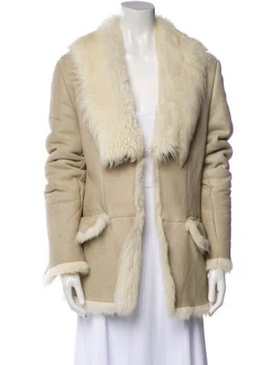 Pre-owned Gucci Vintage 1997 Fur Coat In Neutral
