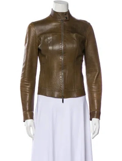 Pre-owned Gucci Vintage 1999 Biker Jacket In Green