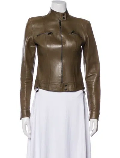 Pre-owned Gucci Vintage 1999 Biker Jacket In Green