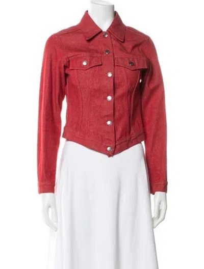 Pre-owned Gucci Vintage 1999 Denim Jacket In Red