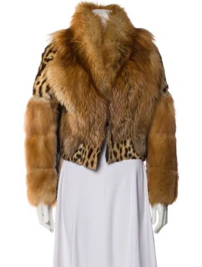 Pre-owned Gucci Vintage 1999 Fur Jacket In Brown