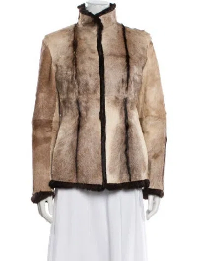 Pre-owned Gucci Vintage 1999 Fur Jacket In Brown