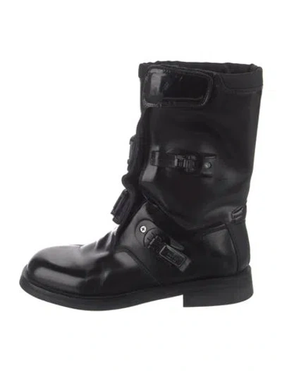 Pre-owned Gucci Vintage 1999 Moto Boots In Black