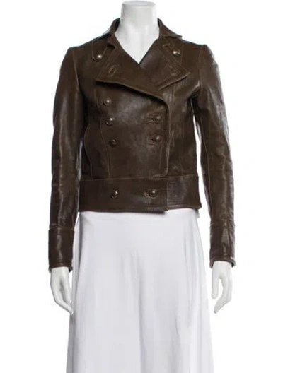 Pre-owned Gucci Vintage 2000's Biker Jacket In Brown
