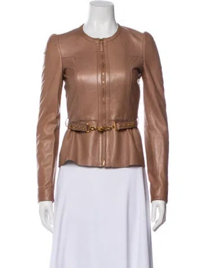 Pre-owned Gucci Vintage 2000's Biker Jacket In Neutral