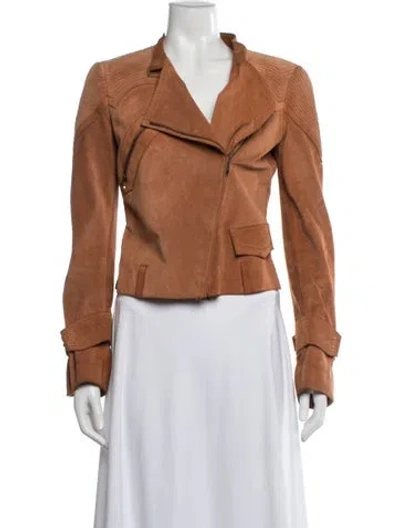 Pre-owned Gucci Vintage 2000's Biker Jacket In Orange