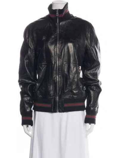 Pre-owned Gucci Vintage 2000's Bomber Jacket In Black