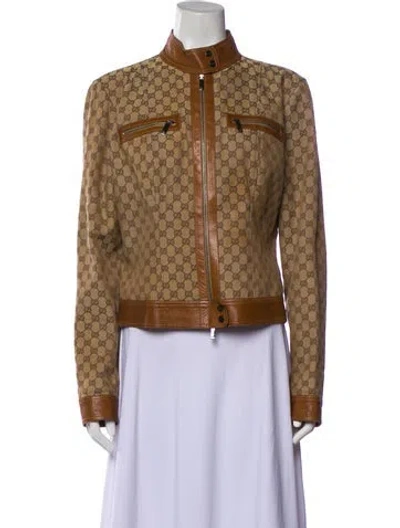 Pre-owned Gucci Vintage 2000 Bomber Jacket In Brown