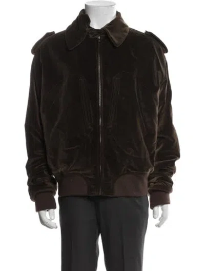 Pre-owned Gucci Vintage 2000's Bomber Jacket In Brown