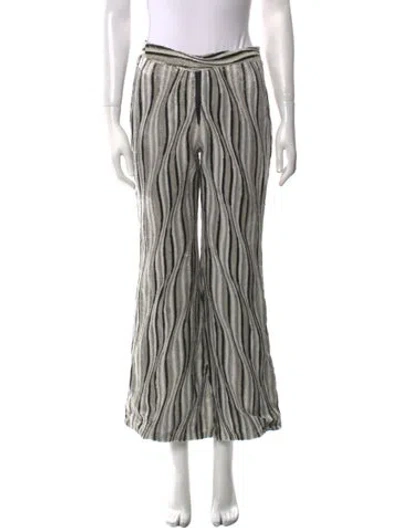 Pre-owned Gucci Vintage 2000 Embellished Wide Leg Pants In Multi