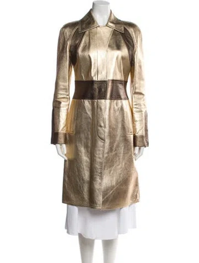 Pre-owned Gucci Vintage 2000 Leather Trench Coat