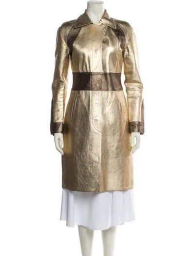 Pre-owned Gucci Vintage 2000 Trench Coat In Gold