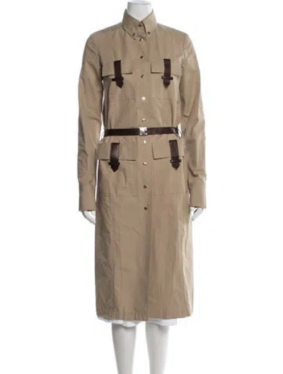 Pre-owned Gucci Vintage 2000's Trench Coat In Neutrals