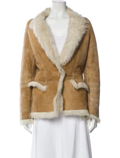Pre-owned Gucci Vintage 2002 Fur Jacket In Neutral