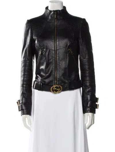 Pre-owned Gucci Vintage 2003 Biker Jacket In Black
