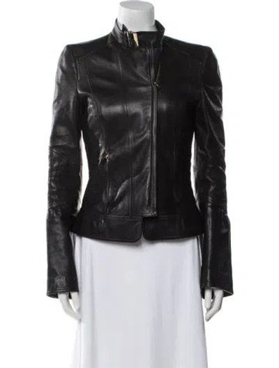 Pre-owned Gucci Vintage 2004 Leather Jacket In Black