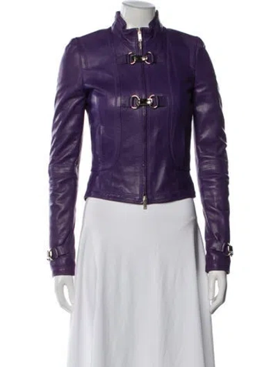 Pre-owned Gucci Vintage 2006 Biker Jacket In Purple