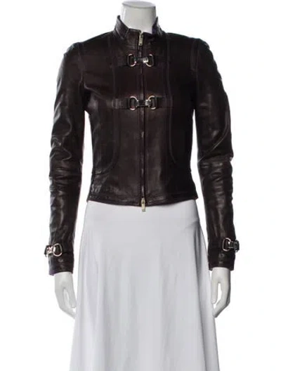 Pre-owned Gucci Vintage 2006 Biker Jacket In Purple