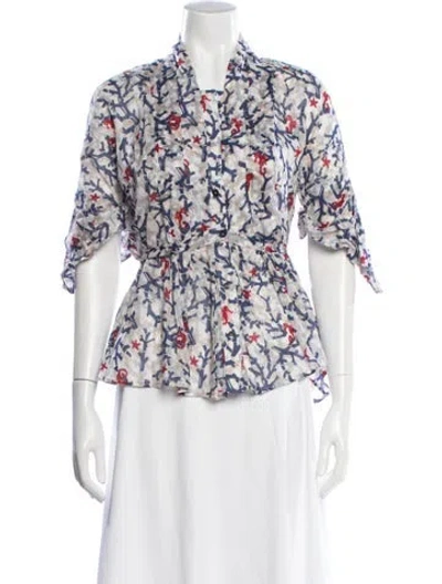 Pre-owned Gucci Vintage 2007 Blouse In Blue/white