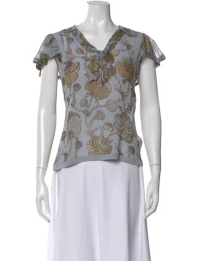Pre-owned Gucci Vintage 2008 Blouse In Blue