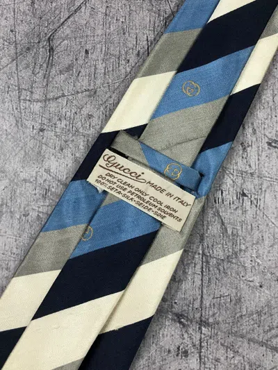 Pre-owned Gucci Vintage 80's  Silk Italy Luxury Tie In Multicolor