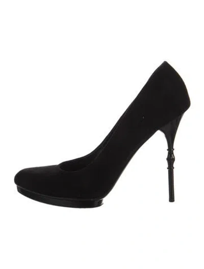 Pre-owned Gucci Vintage Bamboo Accent Pumps In Black