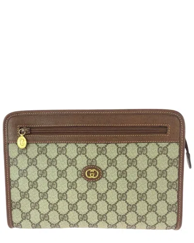 Gucci Vintage Beige Clutch Bag (authentic Pre-loved) In Brown