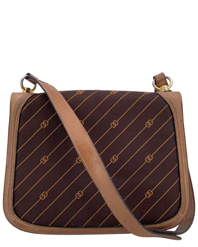 Pre-owned Gucci Vintage Cloth Shoulder Bag Logo Diagonal (authentic Pre-loved)
