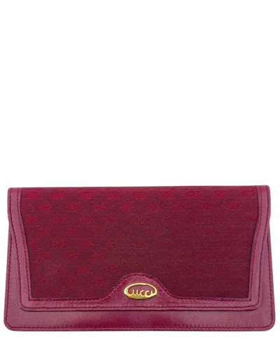 Gucci Vintage Cloth Wallet Micro Gg (authentic Pre-loved) In Red