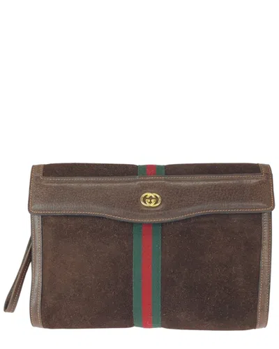 Gucci Vintage Clutch Bag (authentic Pre-loved) In Brown