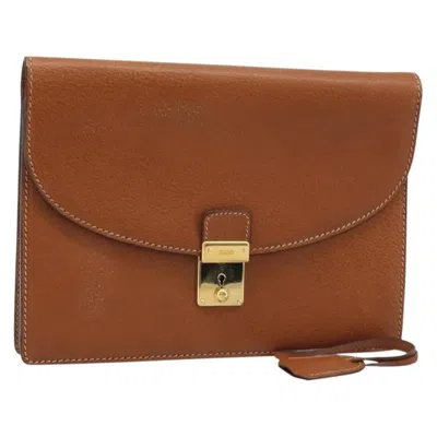 Pre-owned Gucci Vintage Clutch Leather Brown Leather Clutche & Pouche Bag ()