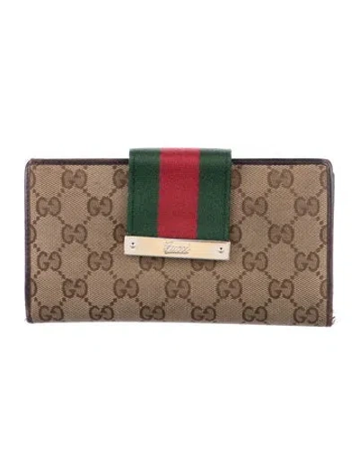 Pre-owned Gucci Vintage Continental Bi-fold Wallet In Brown