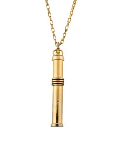 Pre-owned Gucci Vintage Enamel Perfume Bottle Pendant Necklace, 30" In Multi