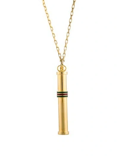 Pre-owned Gucci Vintage Enamel Perfume Bottle Pendant Necklace, 30" In Multi