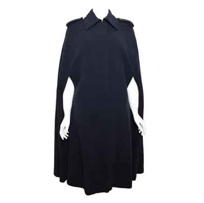 Pre-owned Gucci Vintage Fall 1996  By Tom Ford Navy Wool Long Cape Coat In Blue